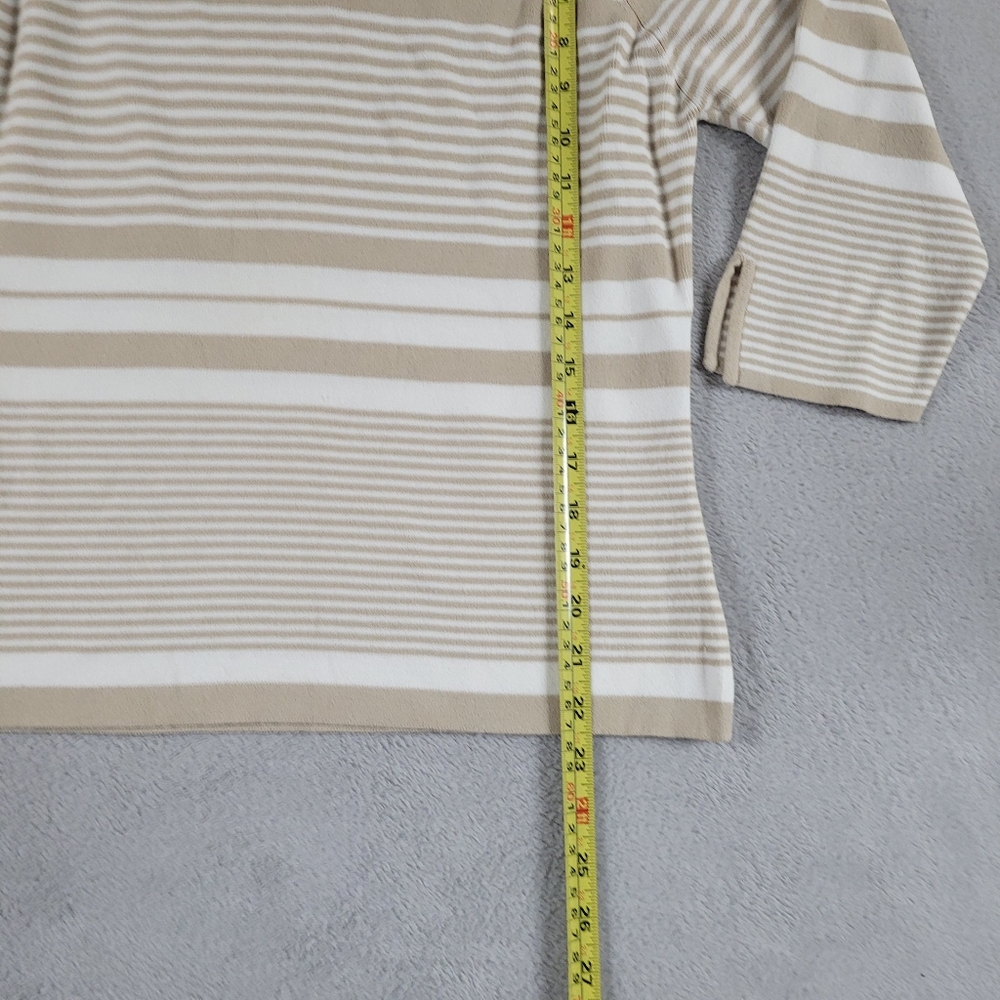 Vintage Oat Striped Beige and White Women's Sweater - Picture 6 of 8